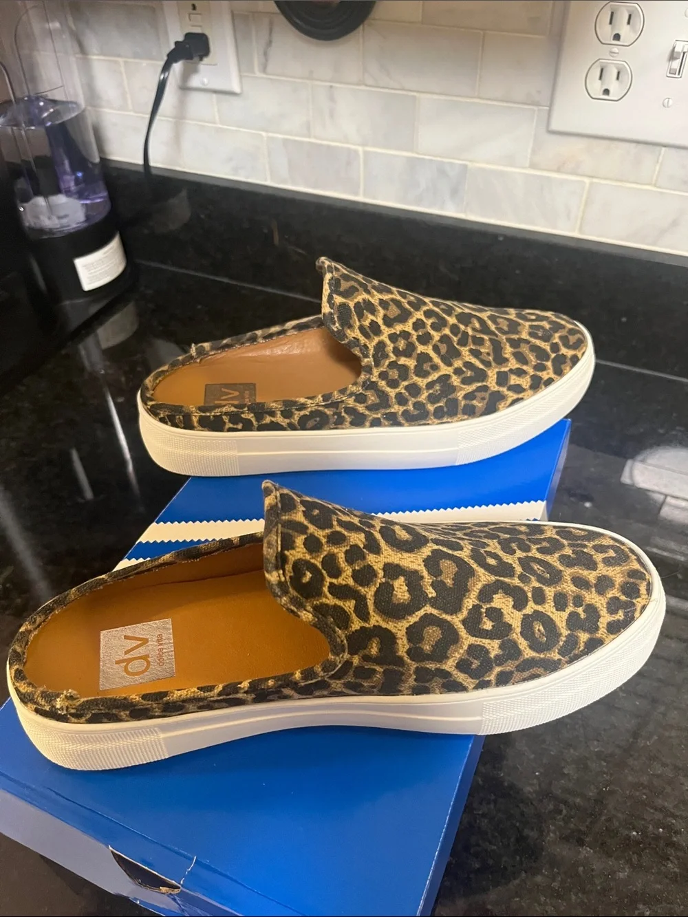 DV by Dolce Vita Leopard Print Slip-On Flats - Brown/Black
